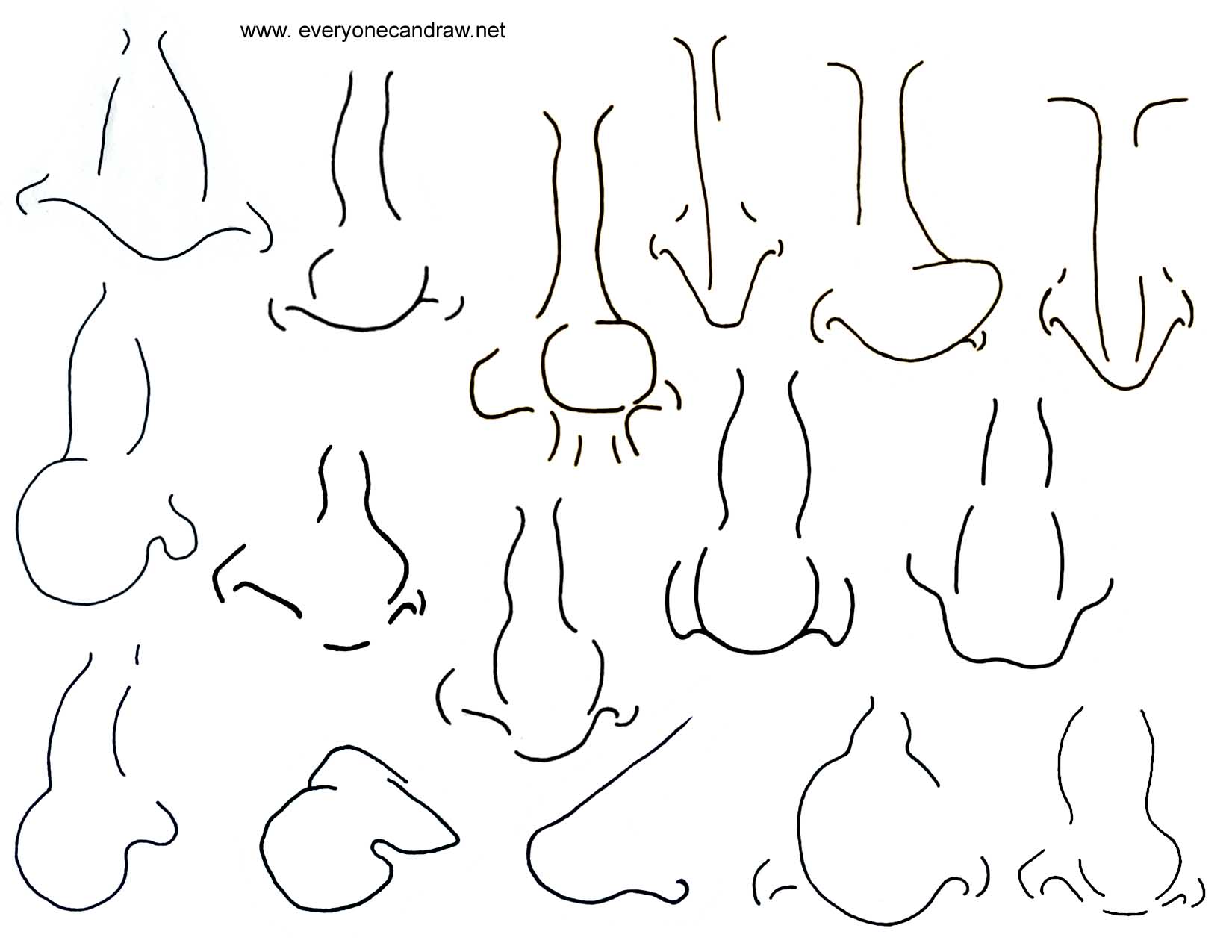 How to Draw Cartoon Noses.